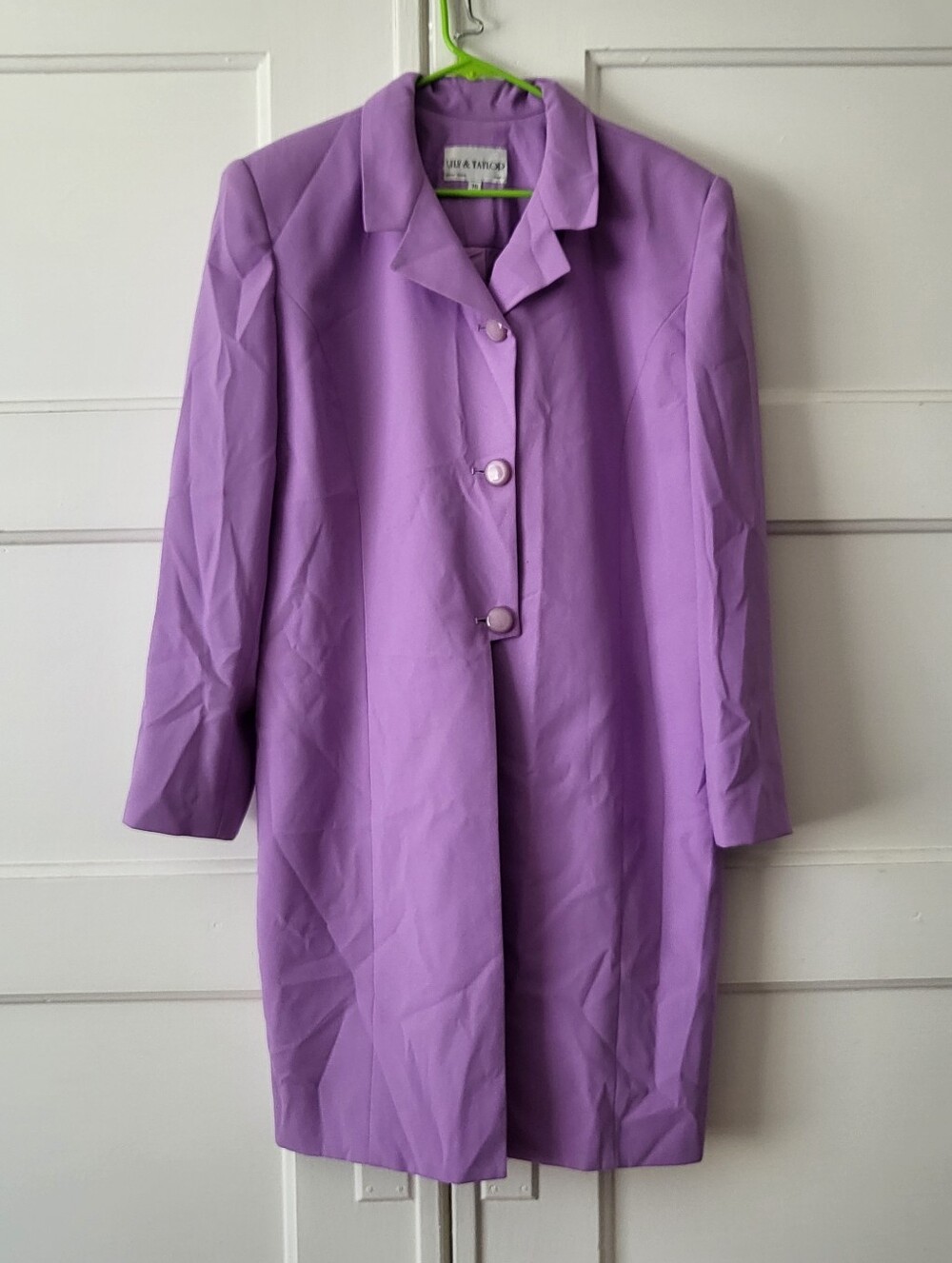Vintage Lily & Taylor Lavender Pastel Formal Church Suit Jacket Blazer Size 16